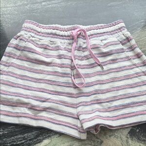 Roller Rabbit Pink and Blue Striped Terry Cloth Shorts